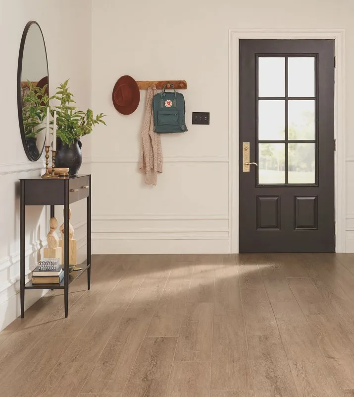 Vinyl-Floor-Entryway Medium brown colored vinyl flooring in entry way | Floortrends