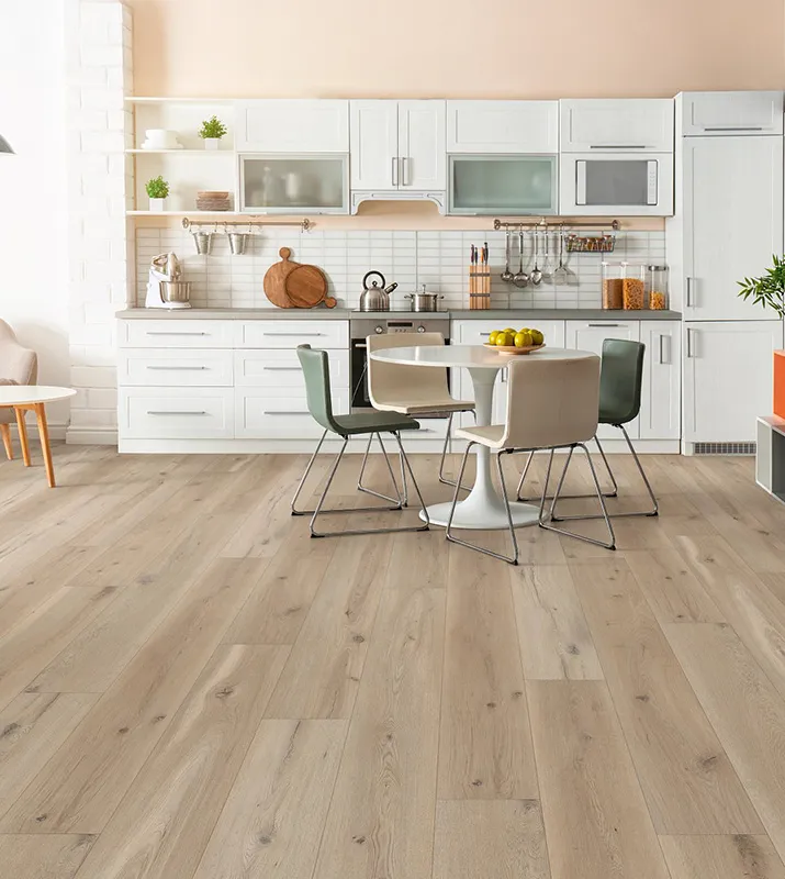 Vinyl-Flooring-Kitchen Medium brown colored vinyl flooring in kitchen | Floortrends