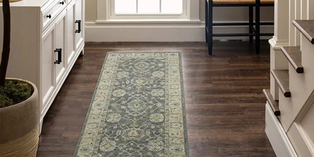 Carpet runner in narrow hallway