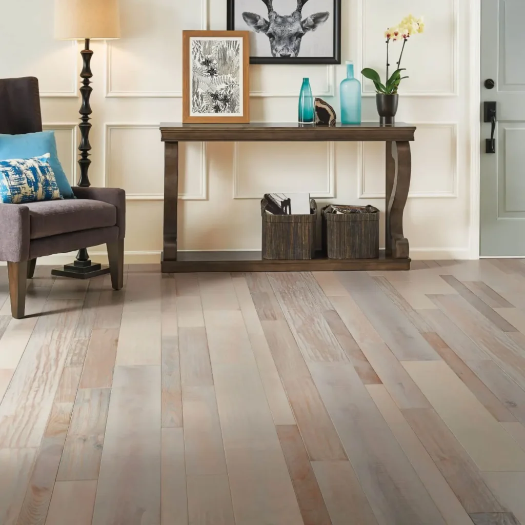 Engineered hardwood Sea Sand Sky in entryway
